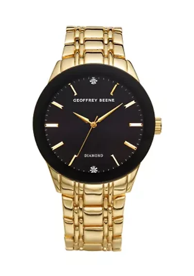 Metal Color Faced Diamond Accent Watch