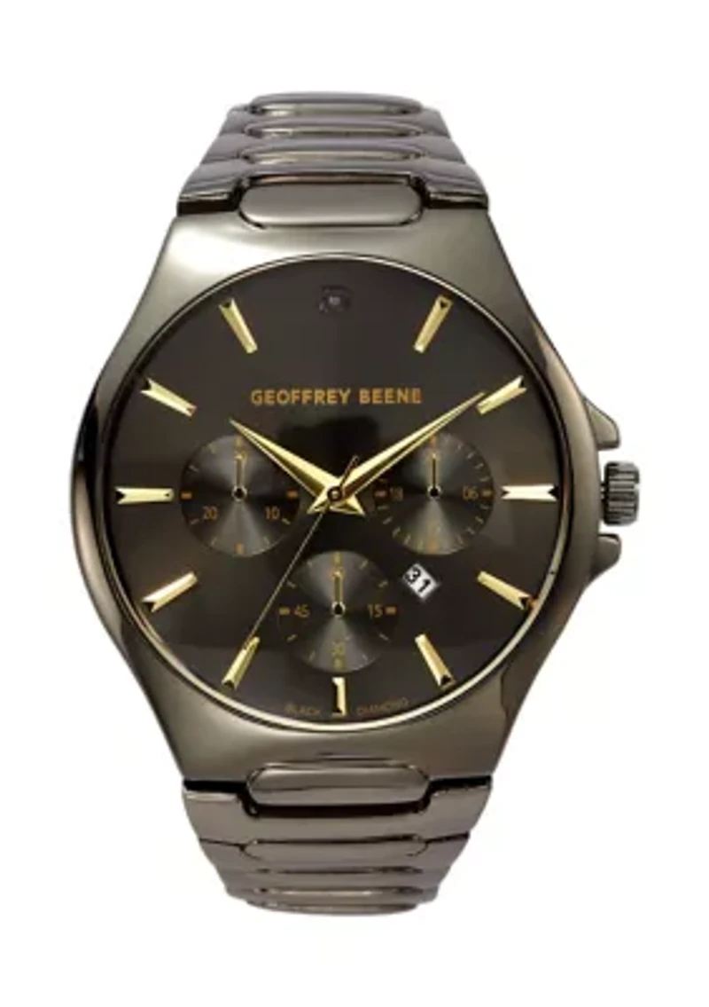 Gunmental Integrated Black Diamond Watch
