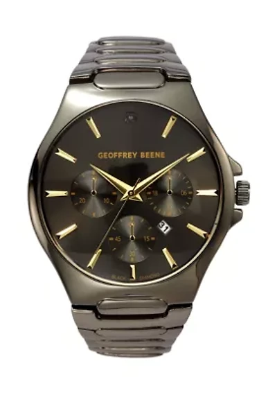 Gunmental Integrated Black Diamond Watch