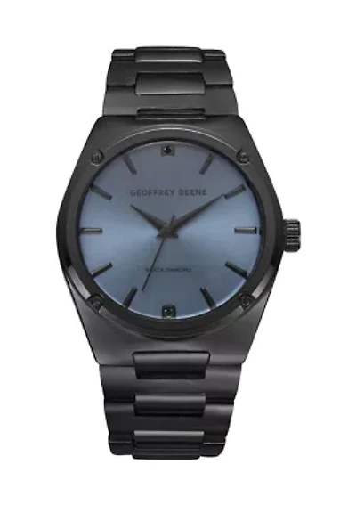 Metal Band Dial Black Diamond Watch