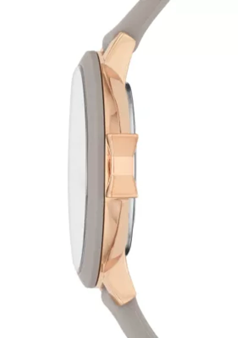 Park Row 3 Hand Warm Taupe Silicone Watch