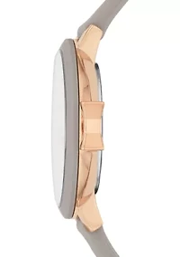 Park Row 3 Hand Warm Taupe Silicone Watch