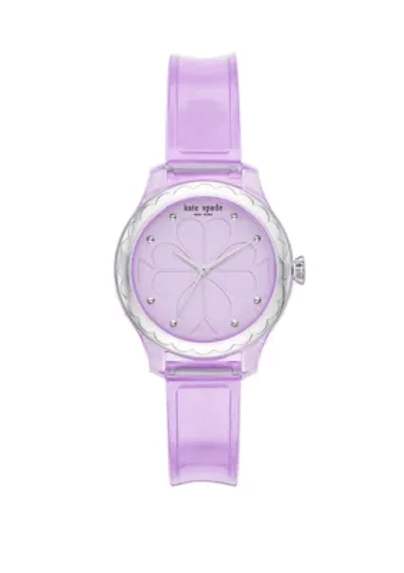 Rosebank Three-Hand Purple Polyurethane Watch
