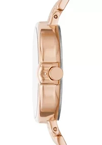 Chelsea Park Three Hand Date Rose Gold Tone Stainless Steel Watch