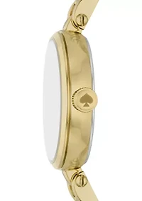 Holland Three Hand Gold Tone Stainless Steel Watch