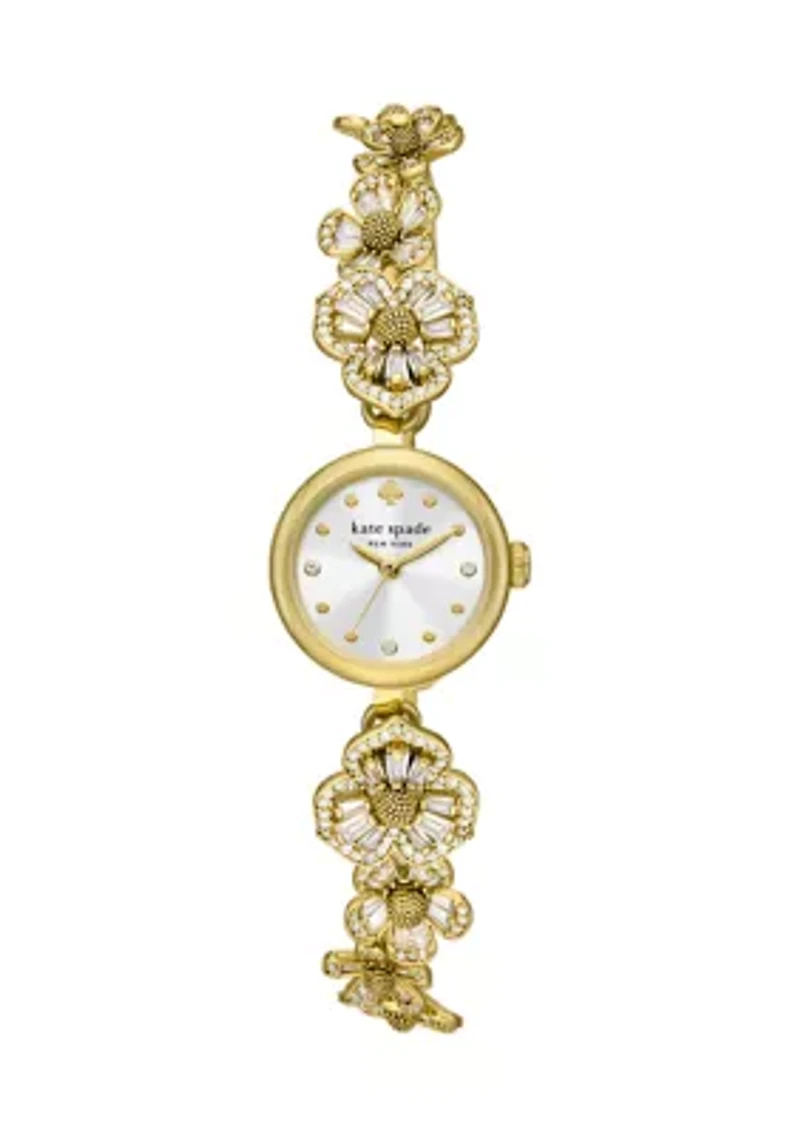 Gold Flower Monroe Bracelet Watch