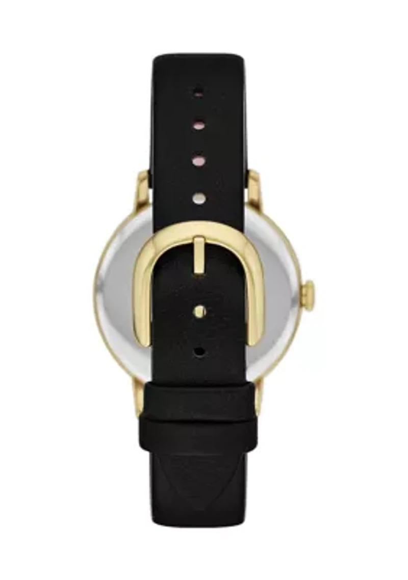 Cat Black Leather Watch 
