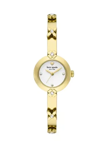 Gold Tone Small Crystal Watch