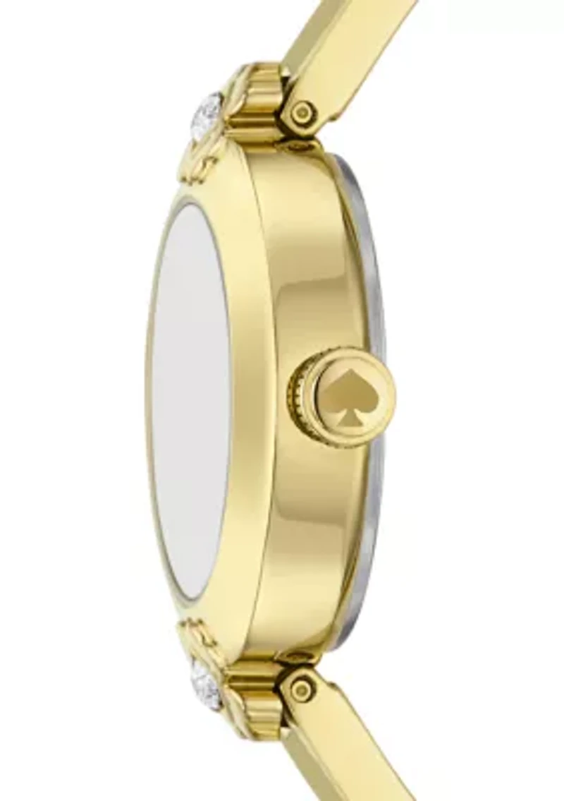 Gold Tone Small Crystal Watch