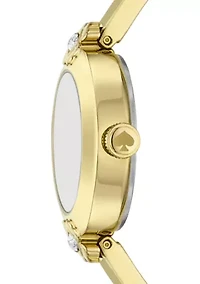 Gold Tone Small Crystal Watch
