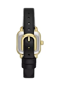 Gracie Square Black Leather Watch