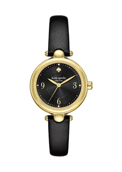Gracie Round Leather Strap Watch