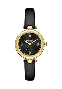 Gracie Round Leather Strap Watch