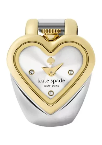 Two Tone Monroe Heart Watch Ring