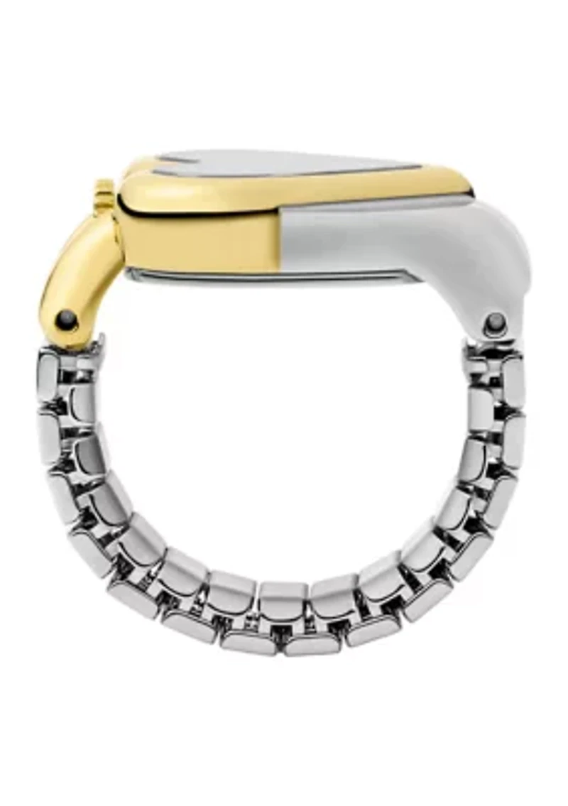 Two Tone Monroe Heart Watch Ring