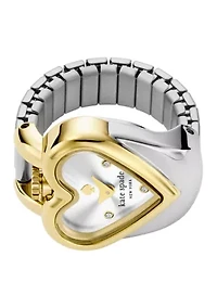 Two Tone Monroe Heart Watch Ring