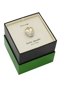 Two Tone Monroe Heart Watch Ring