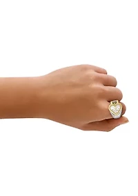 Two Tone Monroe Heart Watch Ring