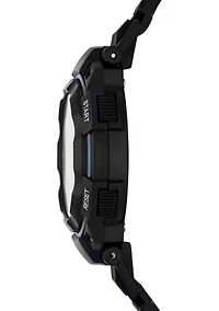 Ruhland 45 Millimeter Sport Digital Chronograph Watch with Plastic Strap and Case, Black and Blue