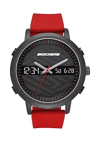 Skechers Men's Lawndale Gun/Red Watch