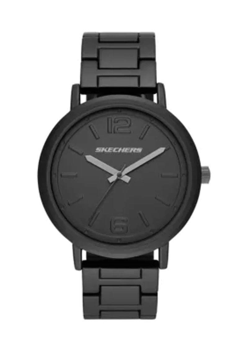 Ardmore 46 Millimeter Quartz Analog Watch with Metal Case and Bracelet, Black