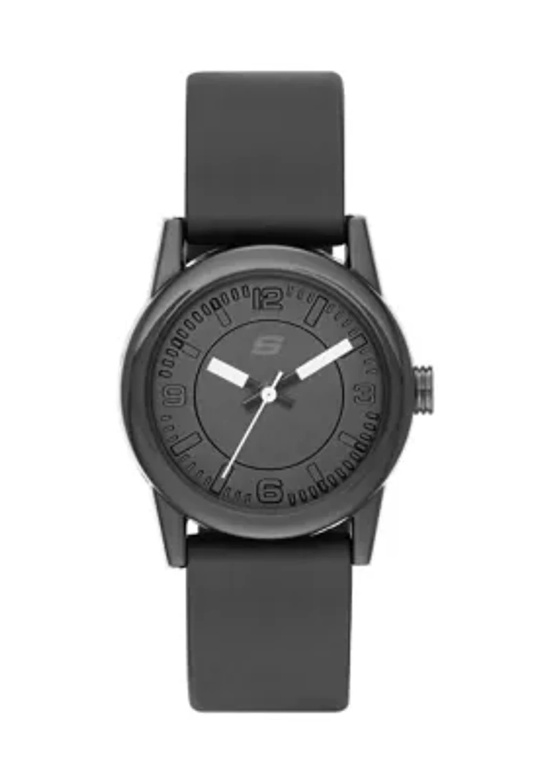 Rosencrans 30 Millimeter Quartz Analog Watch with Silicone Strap and Plastic Case, Black
