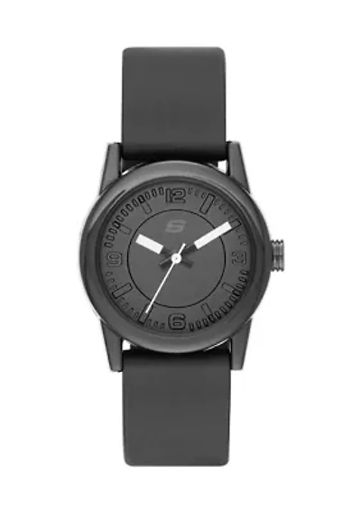 Rosencrans 30 Millimeter Quartz Analog Watch with Silicone Strap and Plastic Case, Black