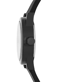 Rosencrans 30 Millimeter Quartz Analog Watch with Silicone Strap and Plastic Case, Black