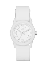 Rosencrans 30 Millimeter Quartz Analog Watch with Silicone Strap and Plastic Case, White