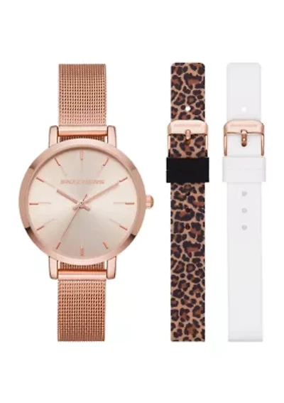 Skechers Ladies Interchangeable Strap Watch Set