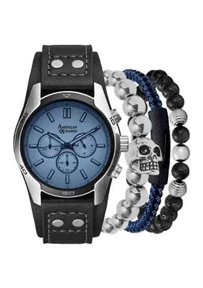 Silver Tone Bracelet Watch Set