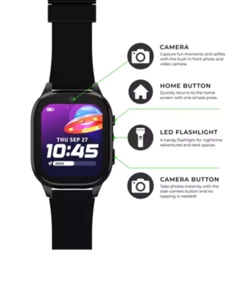 PlayZoom 4 Kids Smartwatch – 25 STEM Games, Camera, Step Counter, Audiobooks, Bluetooth, Splash Resistant, 7-Day Battery