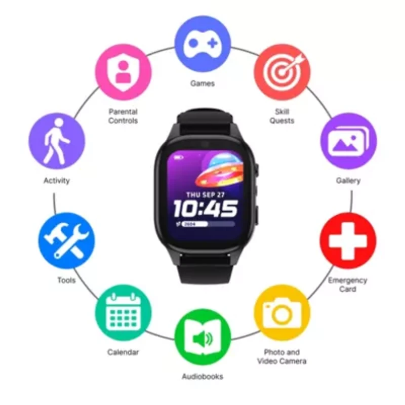 PlayZoom 4 Kids Smartwatch – 25 STEM Games, Camera, Step Counter, Audiobooks, Bluetooth, Splash Resistant, 7-Day Battery