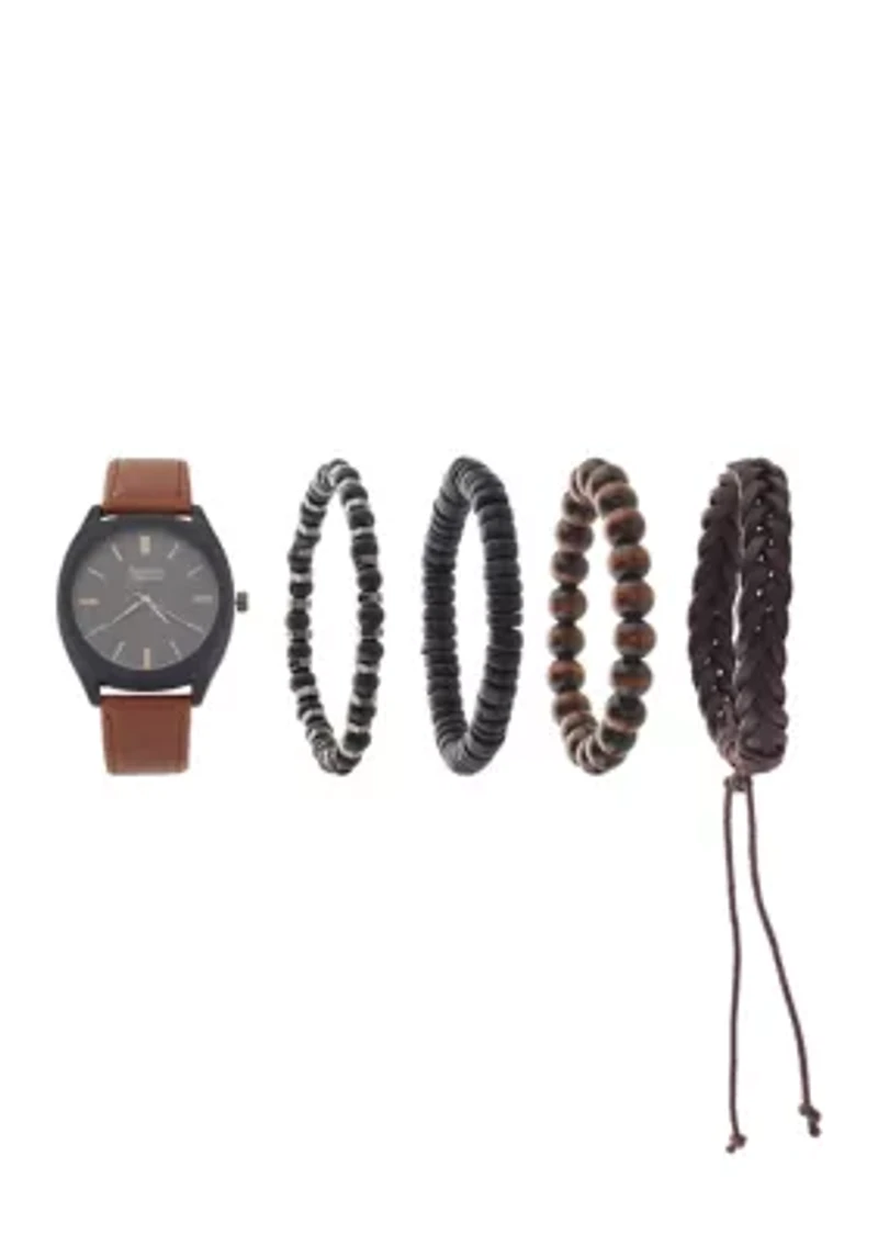 Watch and Stackable Bracelet Set