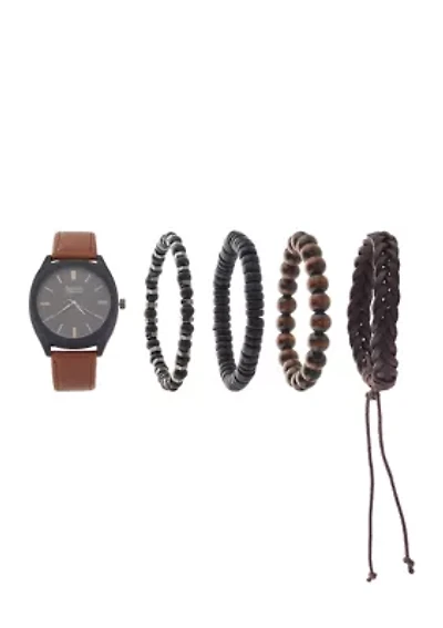 Watch and Stackable Bracelet Set