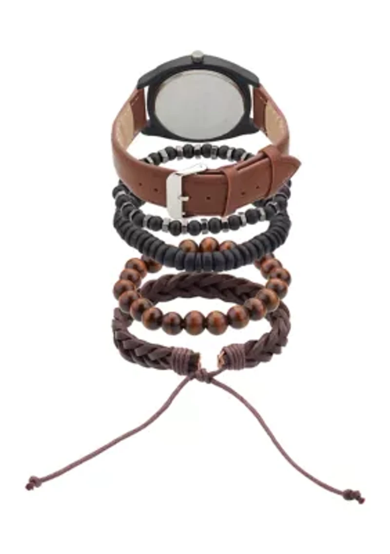 Watch and Stackable Bracelet Set