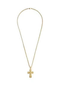 Stainless Steel Cross Pendant Necklace and Bracelet Set