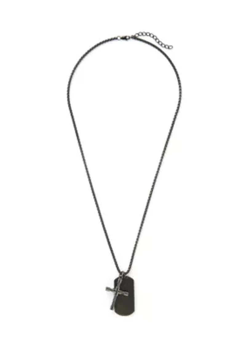 Gunmetal Bracelet and Pendant Necklace Set