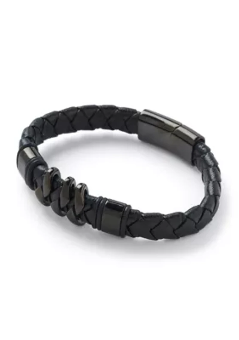 Gunmetal Bracelet and Pendant Necklace Set