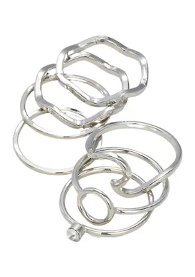 Silver Tone Ring Set
