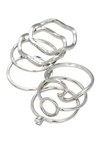Silver Tone Ring Set