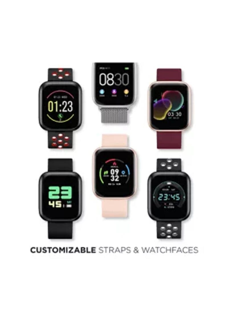 iTouch Sport 3 Touchscreen Smartwatch for Men and Women: Black Case with Green Camo Strap