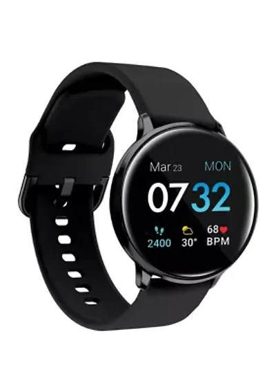 iTouch Sport 3 Touchscreen Smartwatch for Men and Women: Black Case with Black Strap