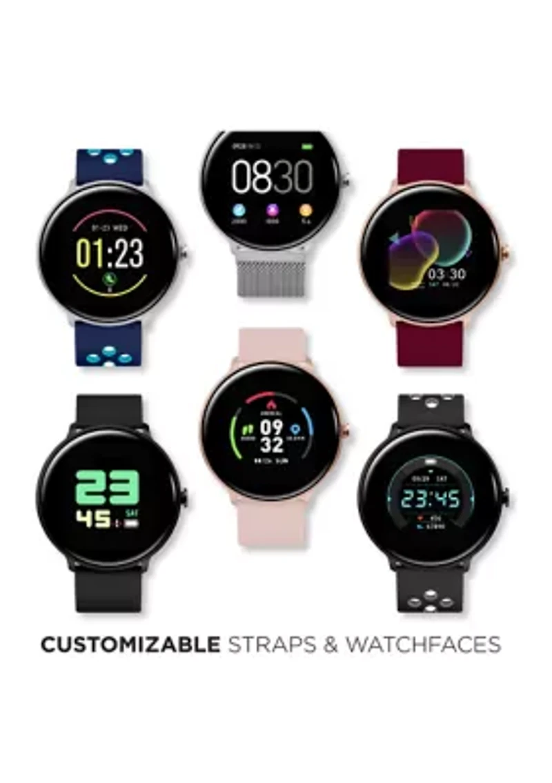 iTouch Sport 3 Touchscreen Smartwatch for Men and Women: Black Case with Black Strap