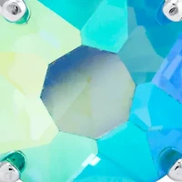 Silver-Plated Light Aqua Aurora Borealis Crystal Stud Earrings