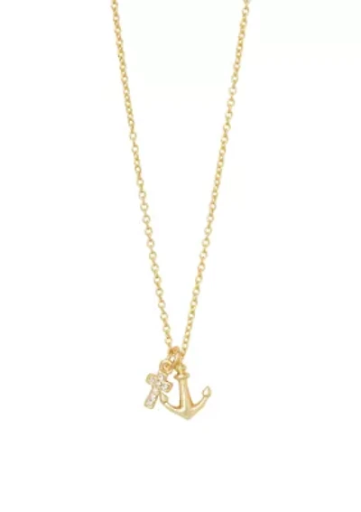 It Is Well Cross Anchor Pendant Necklace