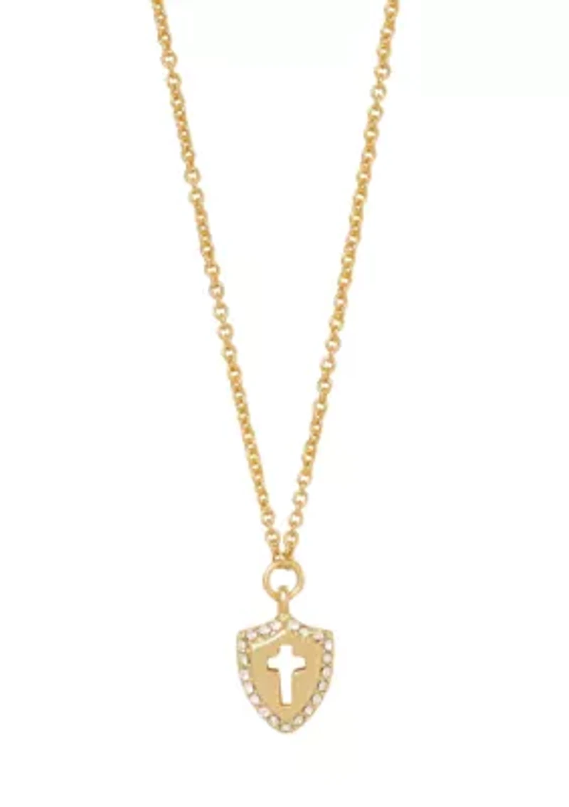 Faith Over Fear Gold Tone Necklace