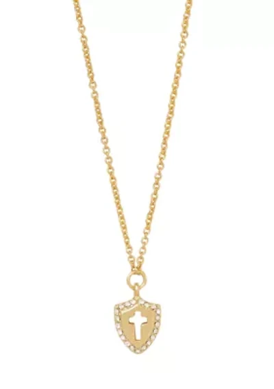 Faith Over Fear Gold Tone Necklace
