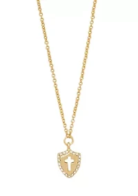 Faith Over Fear Gold Tone Necklace