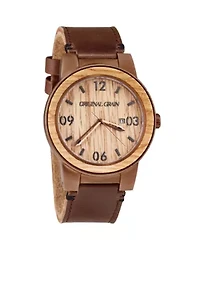 Men's Barrel Whiskey Espresso Leather Watch